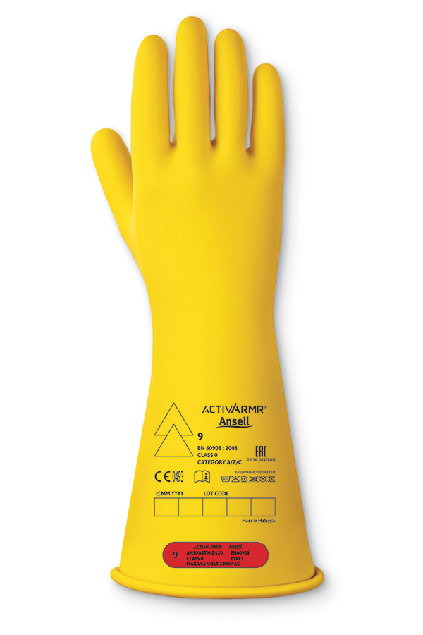 LOW VOLTAGE ELECTR INSULATING GLOVE (CLASS 0) 14