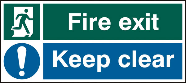 FIRE EXIT KEEP CLEAR SIGN - BSS12133