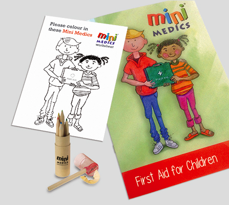 FIRST AID FOR CHILDREN PACK WITH COLOURED PENCILS - CM1323